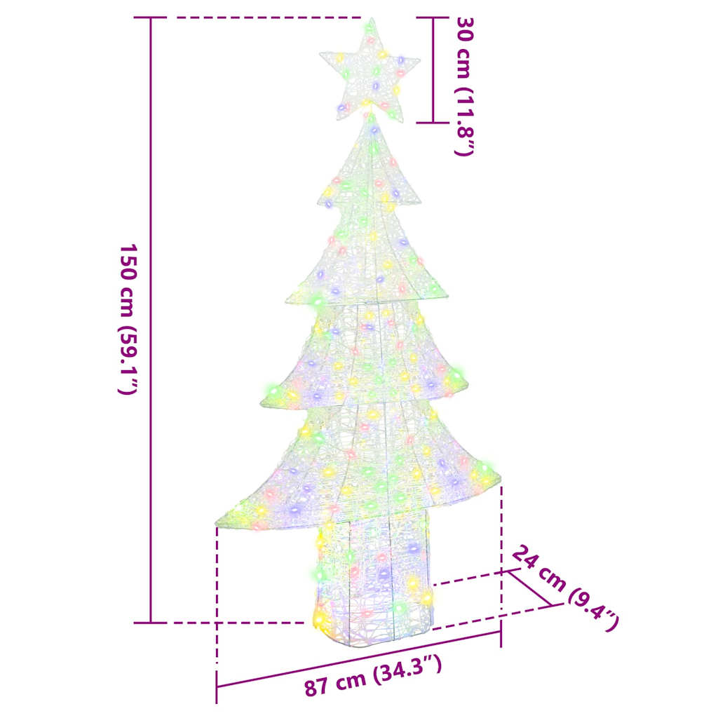Christmas Tree with 240 LEDs Multicolour 180 cm Acrylic